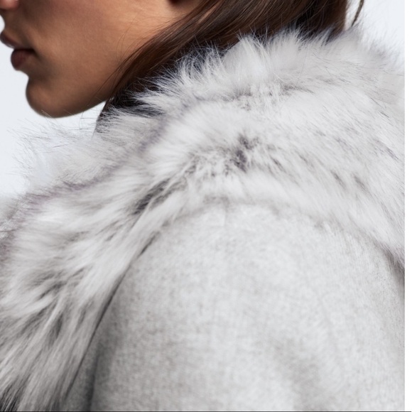 ZARA COAT WITH FAUX FUR COLLAR SZ S - Picture 7 of 10